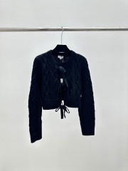 Chanel-Inspired Cable Knit Cardigan – Elegance with Feminine Touches