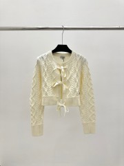 Chanel-Inspired Cable Knit Cardigan – Elegance with Feminine Touches
