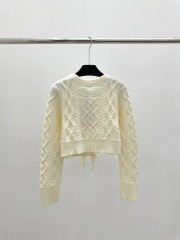 Chanel-Inspired Cable Knit Cardigan – Elegance with Feminine Touches