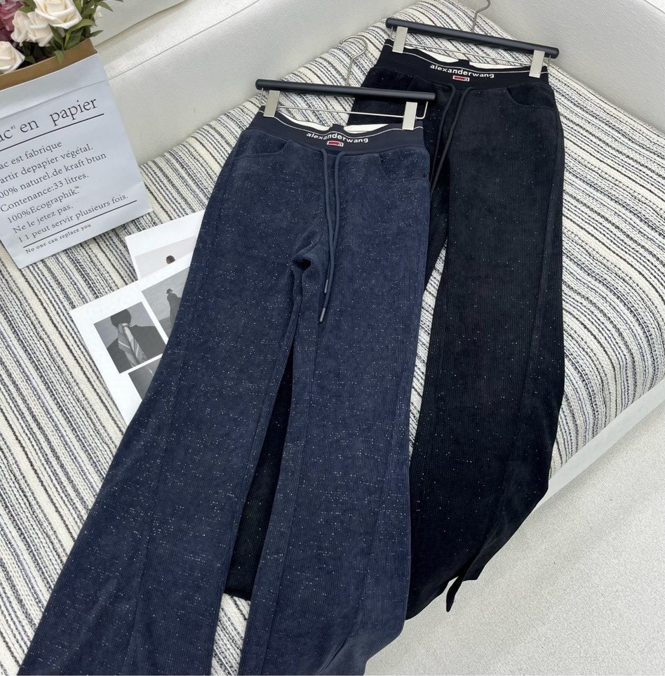 Chic Women's Corduroy Flared Pants with Drawstring Waist