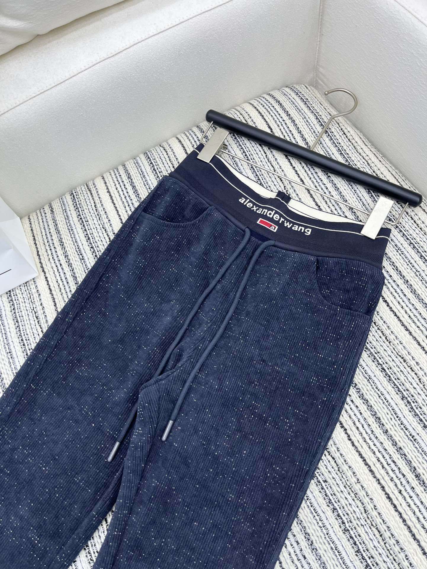 Chic Women's Corduroy Flared Pants with Drawstring Waist