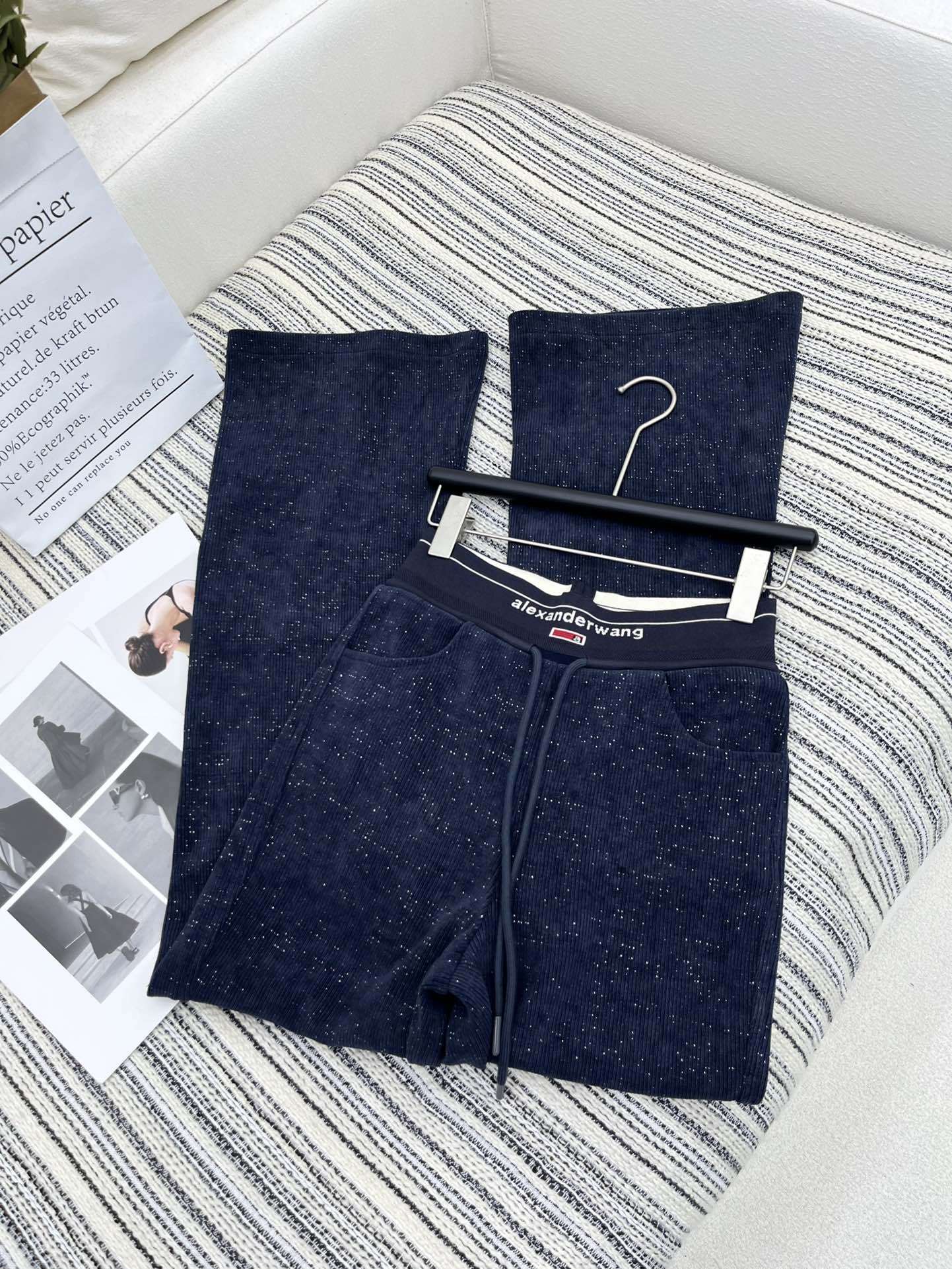 Chic Women's Corduroy Flared Pants with Drawstring Waist