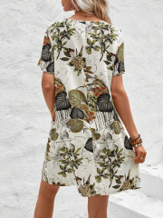 GXZ Tropical Floral Print Summer Dress - Relaxed and Stylish