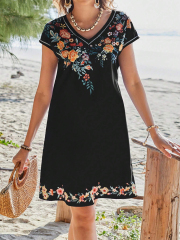 GXZ Ribbed Knit Twisted Waist A-Line Dress - Sophisticated Comfort