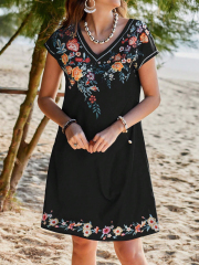 GXZ Ribbed Knit Twisted Waist A-Line Dress - Sophisticated Comfort