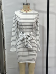 GXZ Striped Bodycon Mini Dress - Effortless Elegance
