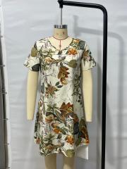 GXZ Tropical Floral Print Summer Dress - Relaxed and Stylish