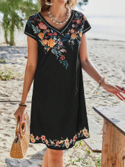 GXZ Ribbed Knit Twisted Waist A-Line Dress - Sophisticated Comfort