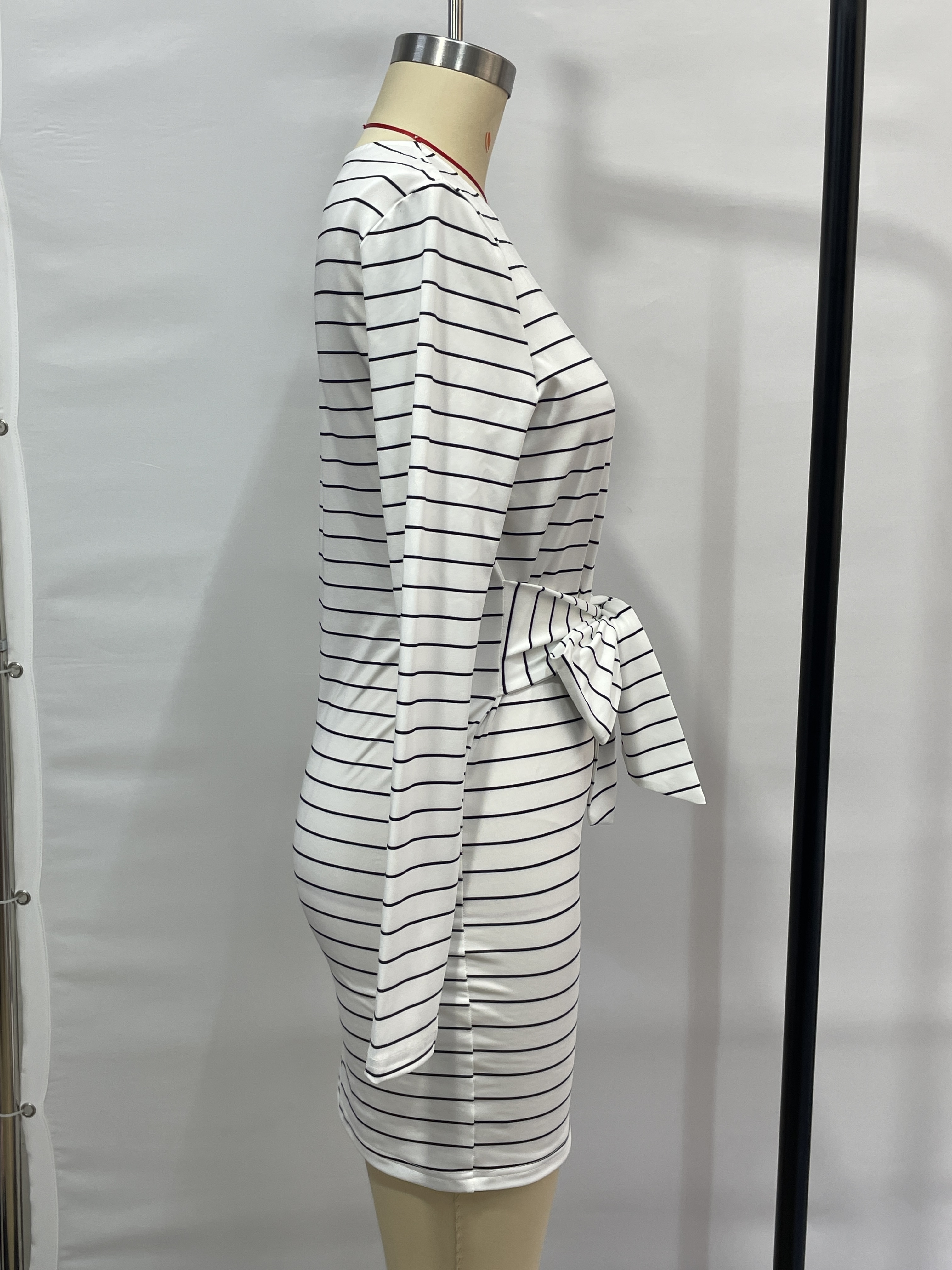 GXZ Striped Bodycon Mini Dress - Effortless Elegance