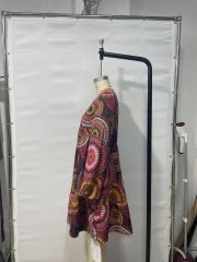 Captivating Bohemian Vibes - GXZ V-Neck Printed Long-Sleeve Dress