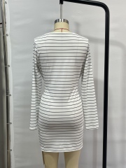 GXZ Striped Bodycon Mini Dress - Effortless Elegance