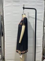 GXZ Ribbed Knit Twisted Waist A-Line Dress - Sophisticated Comfort