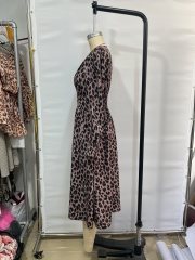 GXZ Leopard Print Midi Wrap Dress - Bold & Elegant Style
