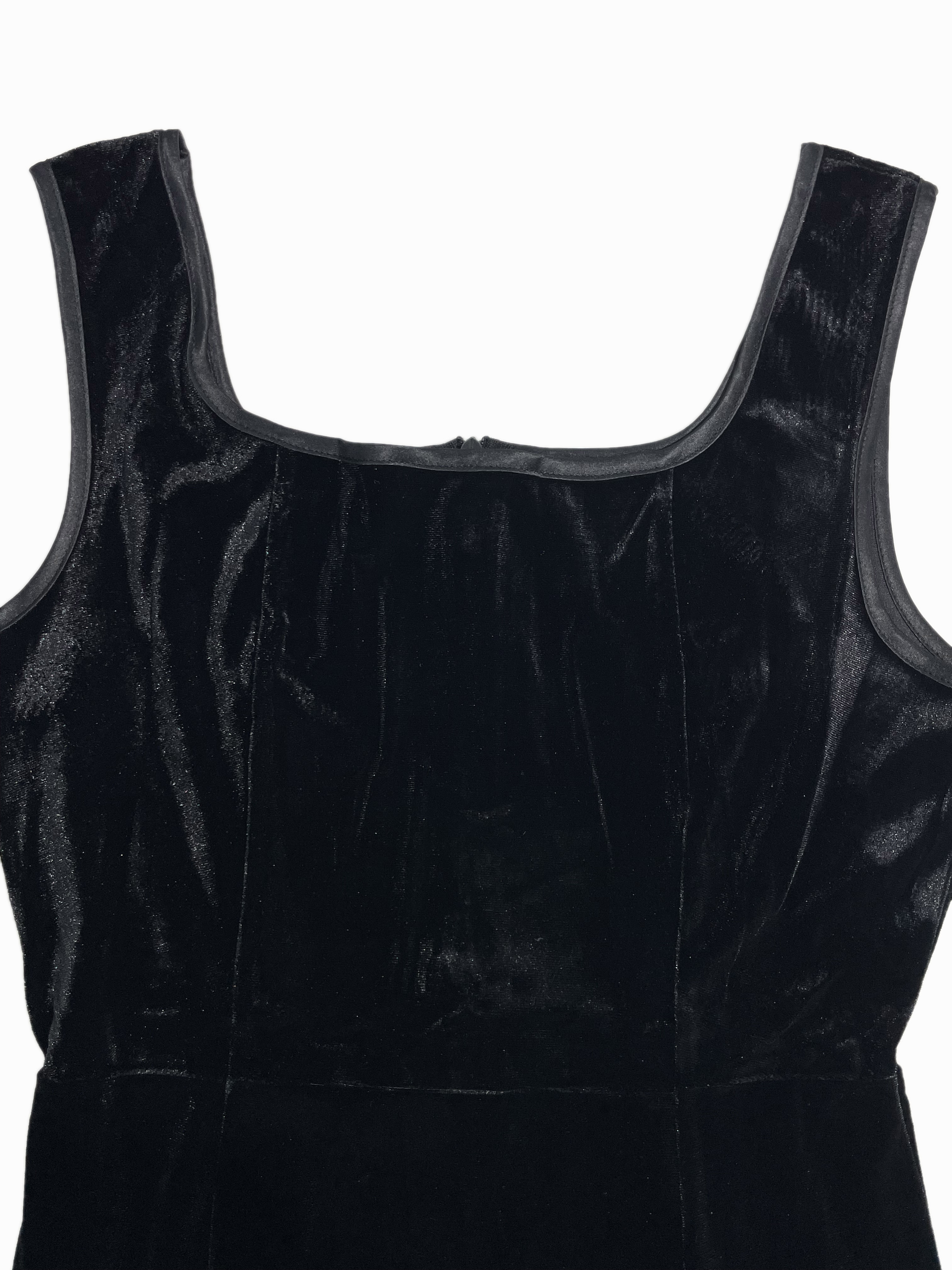 GXZ Black Velvet Bodycon Dress with Side Slit - Sleek and Sophisticated
