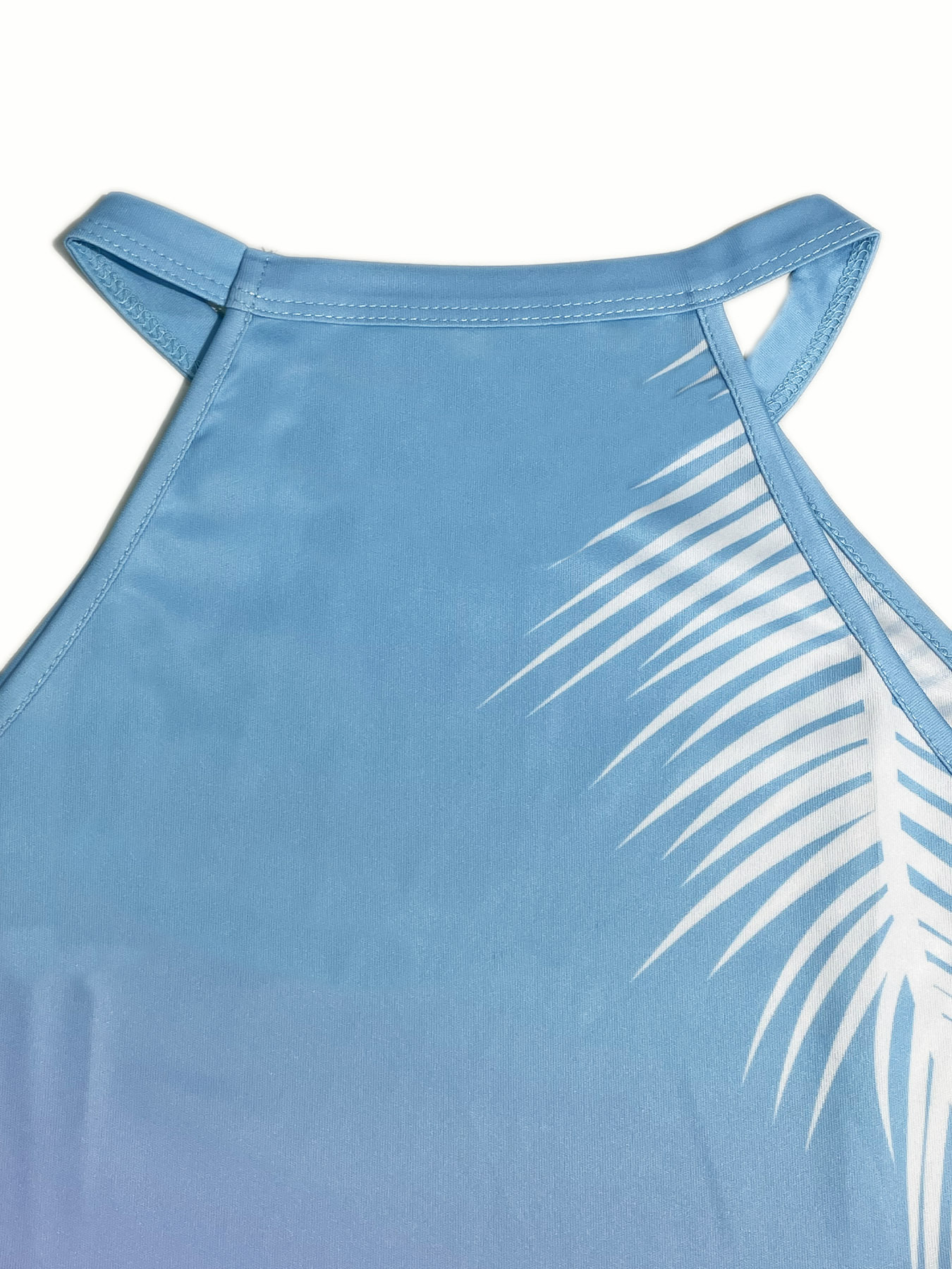 GXZ Gradient Palm Print Sleeveless Dress - A Tropical Summer Essential