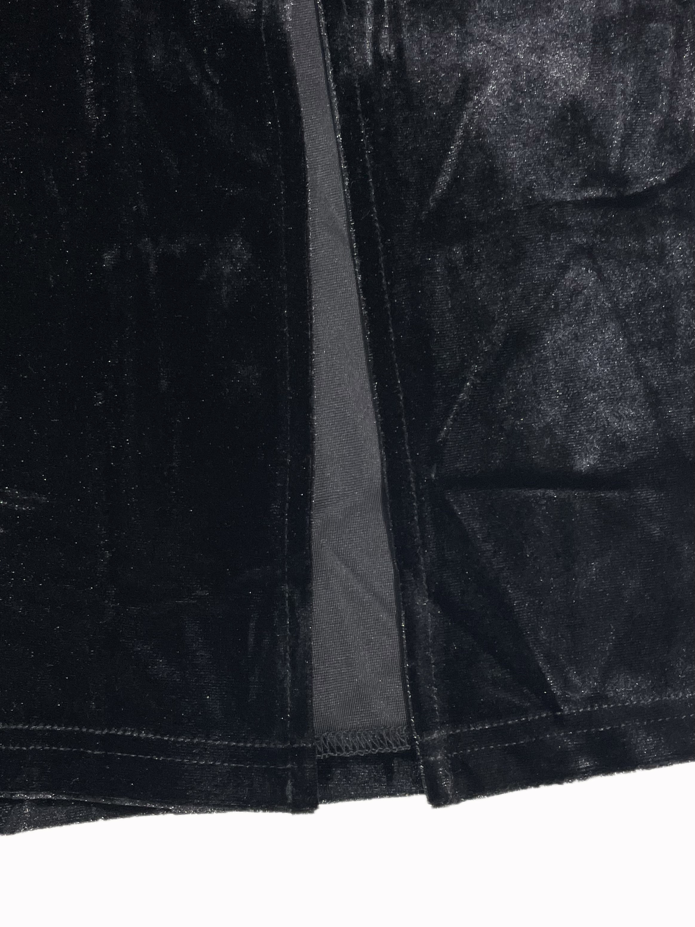 GXZ Black Velvet Bodycon Dress with Side Slit - Sleek and Sophisticated