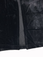 GXZ Black Velvet Bodycon Dress with Side Slit - Sleek and Sophisticated