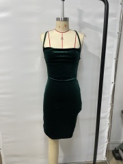 GXZ Elegant Velvet Bodycon Dress - Perfect for Evening Glamour