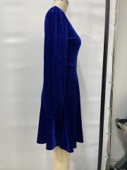 GXZ Glitter One-Shoulder Velvet Dress - A Showstopper for Evening Elegance