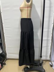 GXZ Tiered Black Maxi Skirt - Effortless Elegance for Every Occasion
