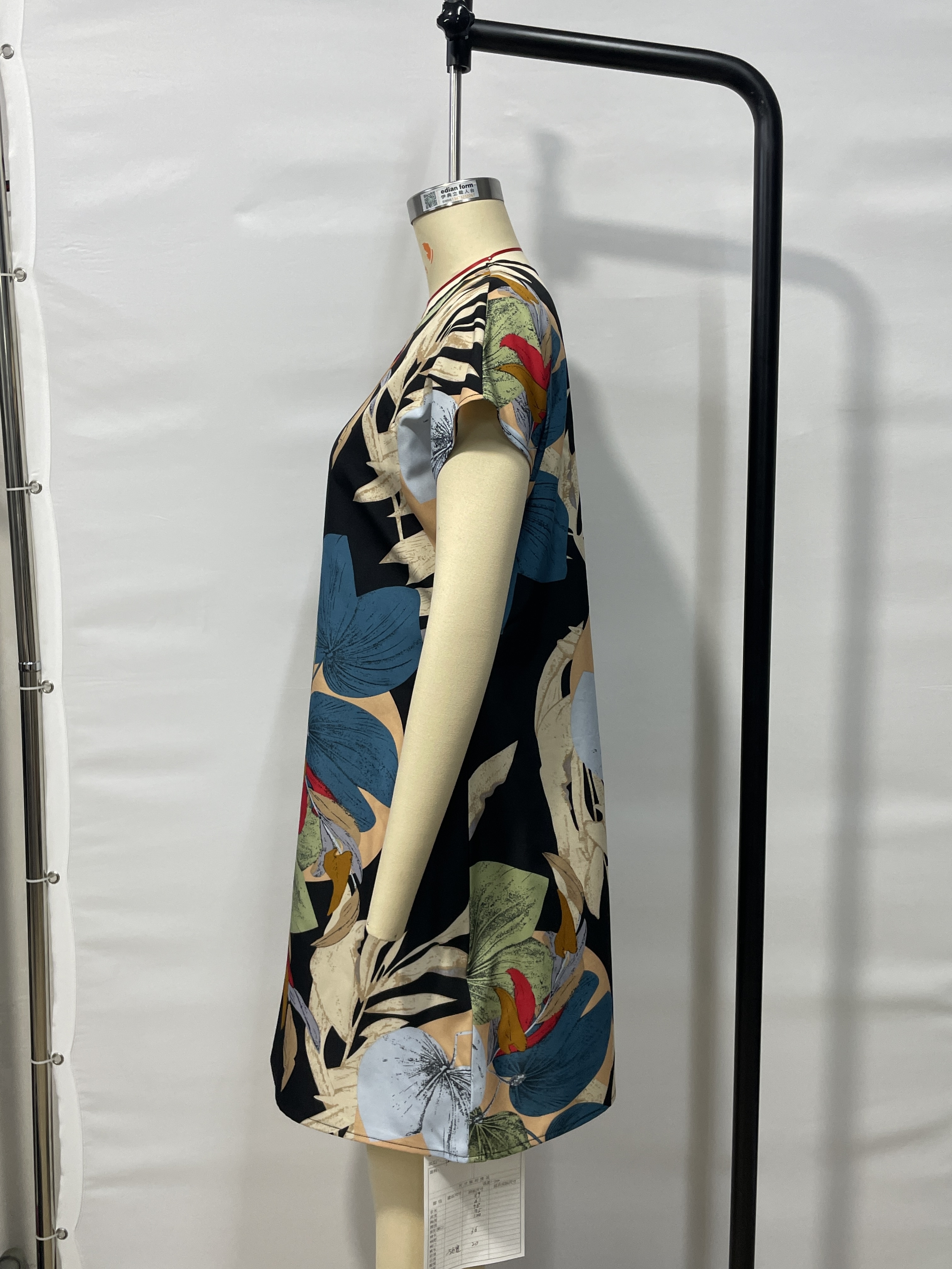 GXZ Tropical Print Chiffon Tunic Dress - Lightweight Elegance