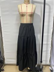 GXZ Tiered Black Maxi Skirt - Effortless Elegance for Every Occasion
