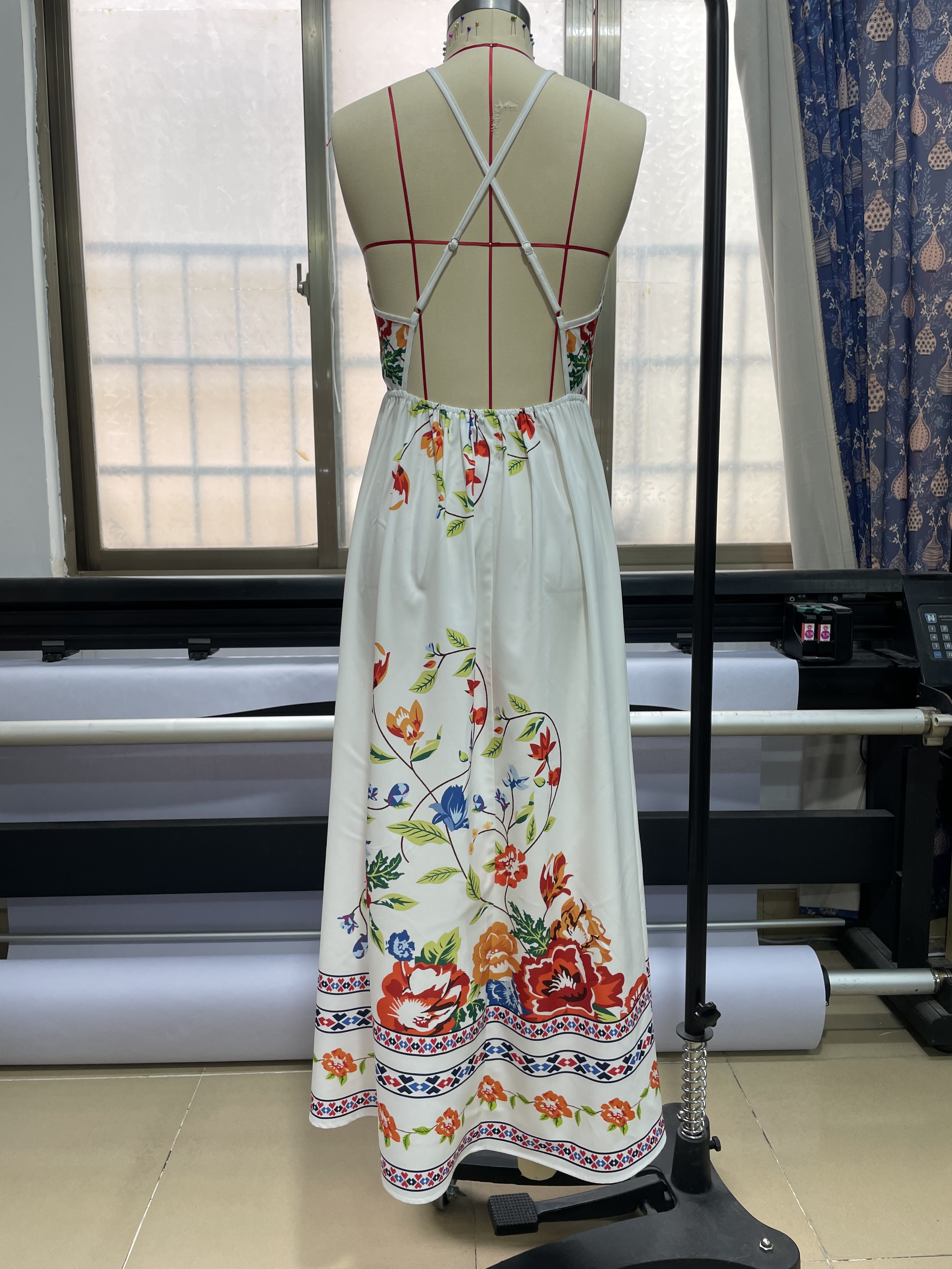 GXZ Floral Print Maxi Dress – Elegant Summer Vibes