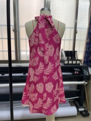 GXZ Tropical Print High Neck Summer Dress – Vibrant & Chic