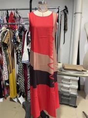 GXZ Women’s Colorblock Sleeveless Maxi Dress – Bold Elegance for Summer