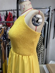 GXZ Women’s Yellow Halter Maxi Dress – Bold Elegance for Every Occasion