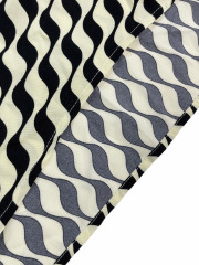 GXZ Black and White Off-Shoulder Geometric Wrap Dress