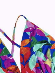 GXZ Women’s Colorful Floral Cut-Out Maxi Dress – A Vibrant Summer Statement