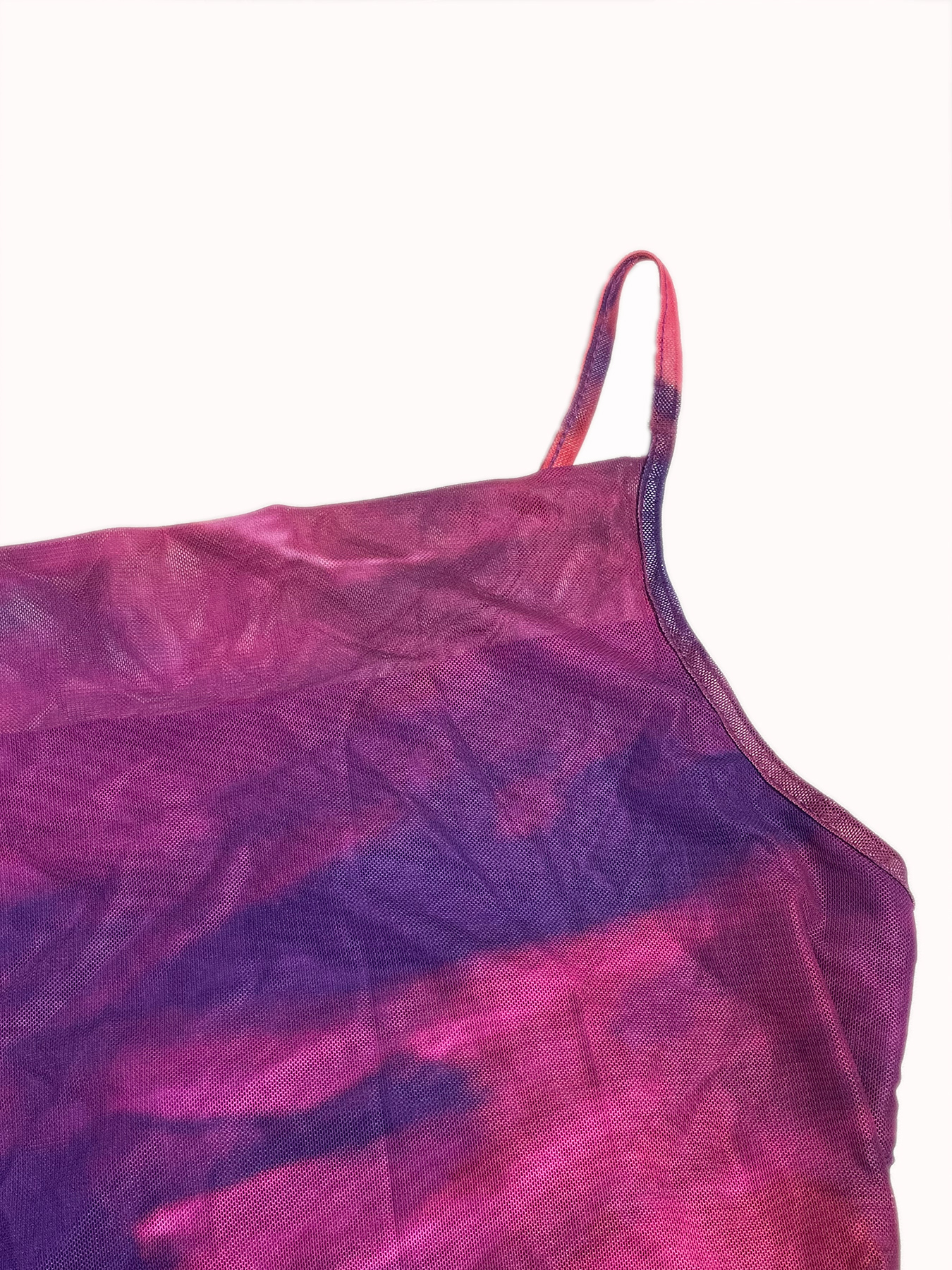 GXZ Tie-Dye Spaghetti Strap Mesh Maxi Dress – Vibrant and Seductive