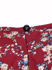 GXZ Red Floral Midi Dress – Timeless Elegance for Every Occasion