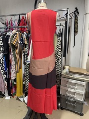 GXZ Women’s Colorblock Sleeveless Maxi Dress – Bold Elegance for Summer