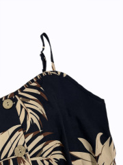 GXZ Tropical Leaf Print Sundress – Effortless Summer Style