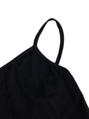 GXZ Black Layered Hem Spaghetti Strap Dress – Timeless Elegance