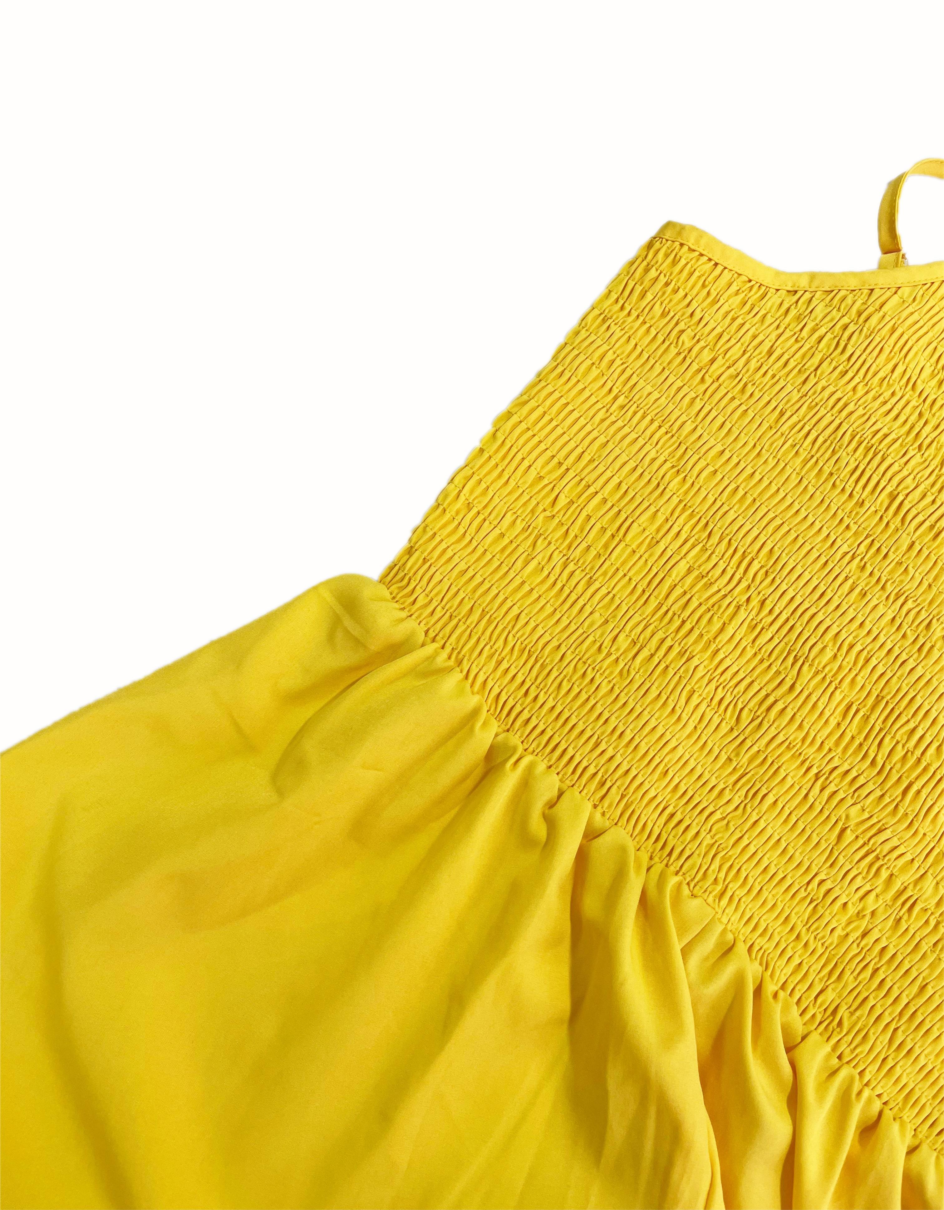 GXZ Women’s Yellow Halter Maxi Dress – Bold Elegance for Every Occasion