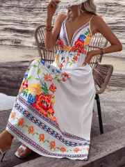 GXZ Floral Print Maxi Dress – Elegant Summer Vibes