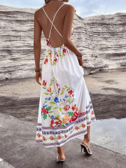 GXZ Floral Print Maxi Dress – Elegant Summer Vibes