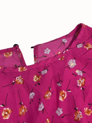 GXZ Red Floral Midi Dress – Timeless Elegance for Every Occasion