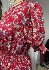 GXZ Red Floral Midi Dress – Timeless Elegance for Every Occasion