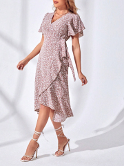 GXZ Floral Wrap Midi Dress – The Perfect Blend of Comfort and Summer Elegance