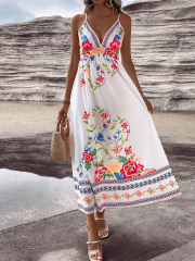 GXZ Floral Print Maxi Dress – Elegant Summer Vibes