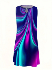 GXZ Shimmering Gradient Sleeveless Dress – Radiate Elegance