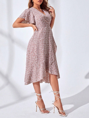 GXZ Floral Wrap Midi Dress – The Perfect Blend of Comfort and Summer Elegance