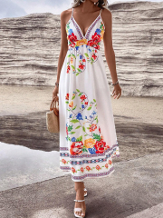 GXZ Floral Print Maxi Dress – Elegant Summer Vibes