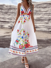 GXZ Floral Print Maxi Dress – Elegant Summer Vibes