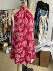 GXZ Tropical Print High Neck Summer Dress – Vibrant & Chic