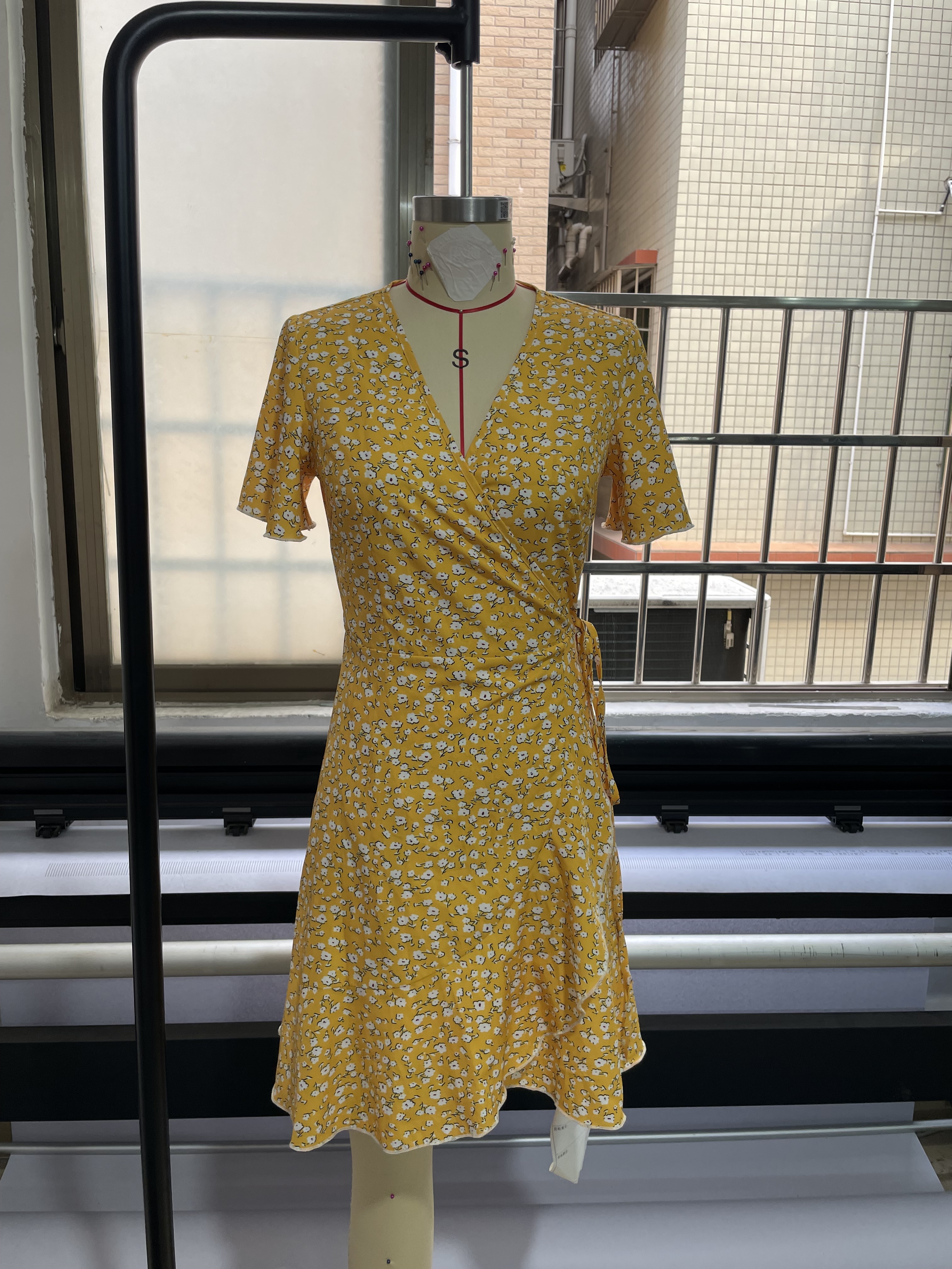 GXZ Women's Yellow Floral Wrap Dress – Effortless Summer Elegance